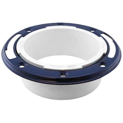 Jones Stephens C53400 4" PVC Closet Flange with Metal Rings