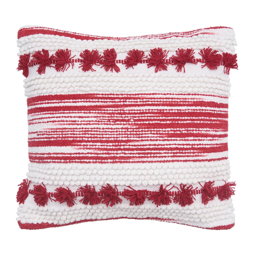 Oriana Ruby Woven Tassle Pillow