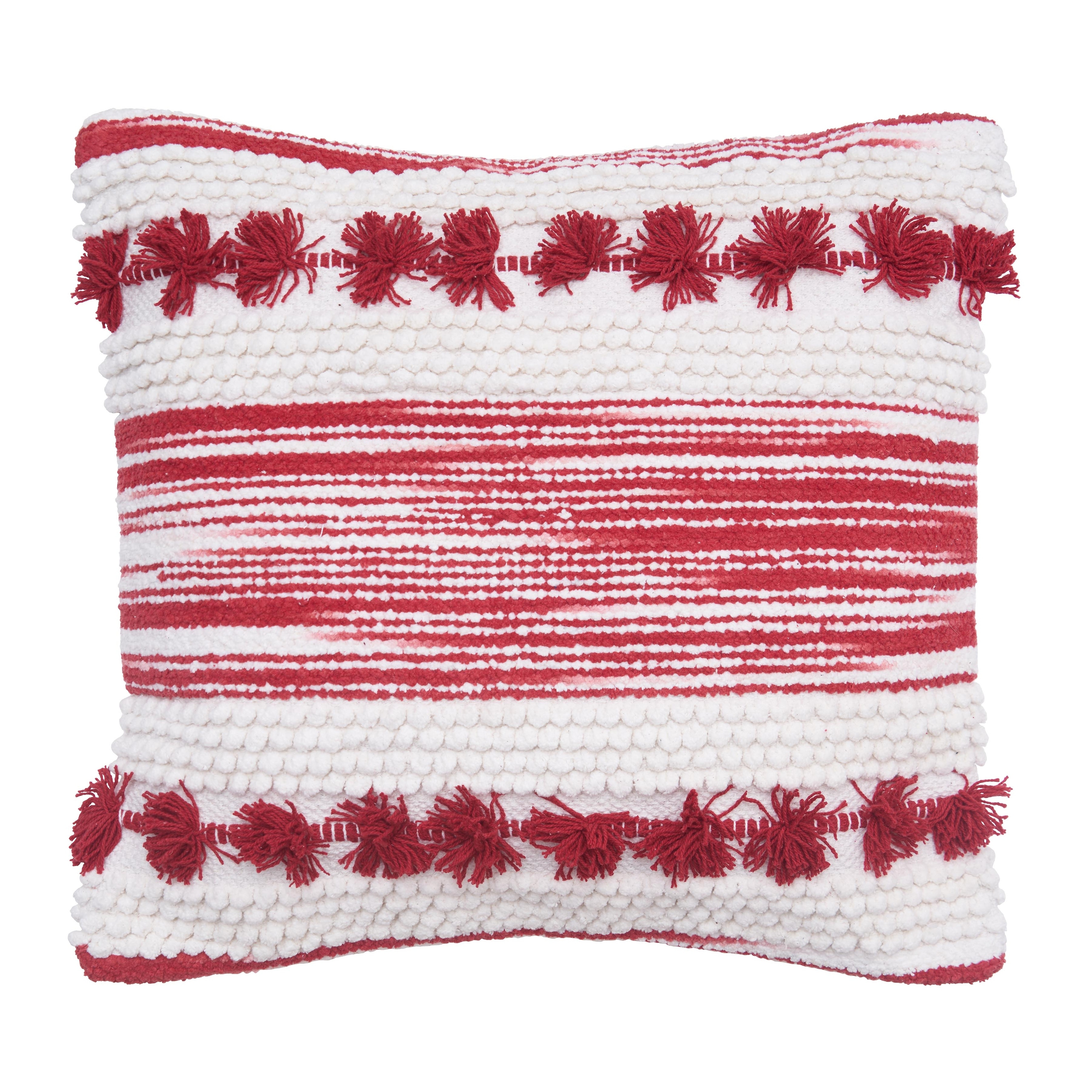 Oriana Ruby Woven Tassle Pillow