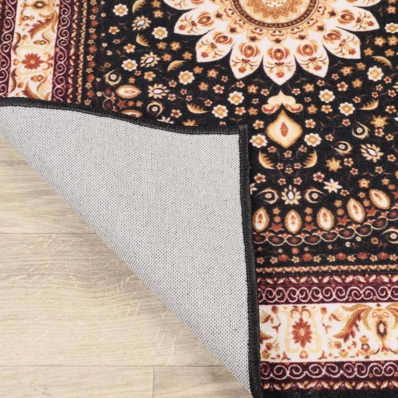 Superior Milan Floral Medallion Washable Indoor Runner or Area Rug