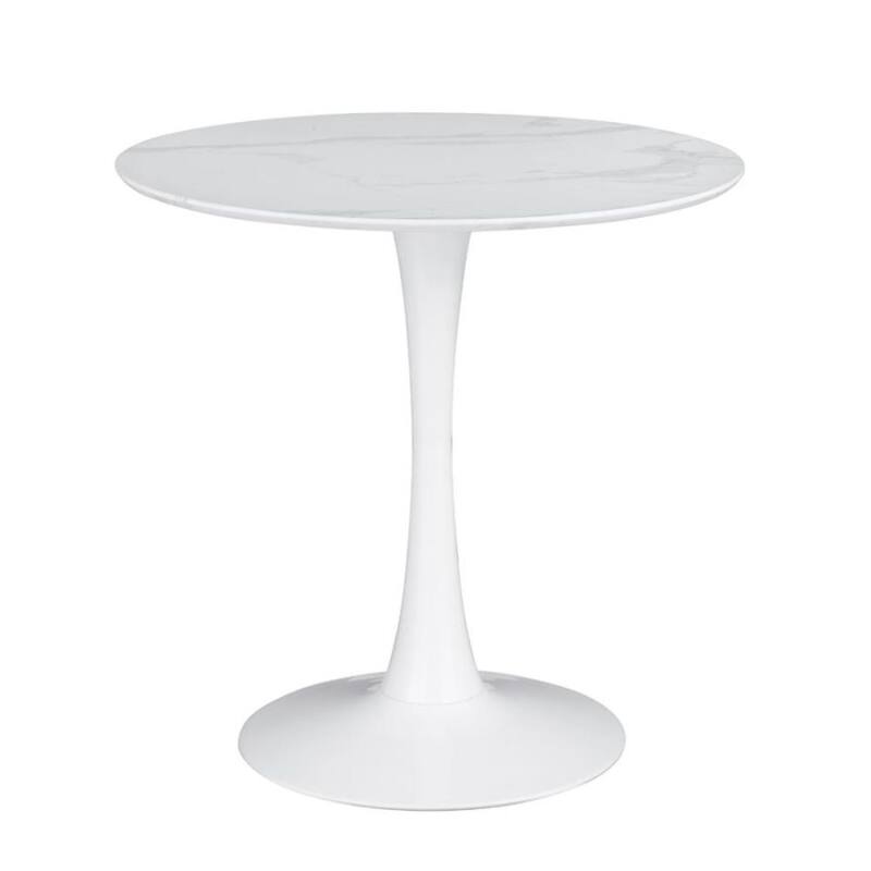Round Dining Table in White Finish - 30 inches