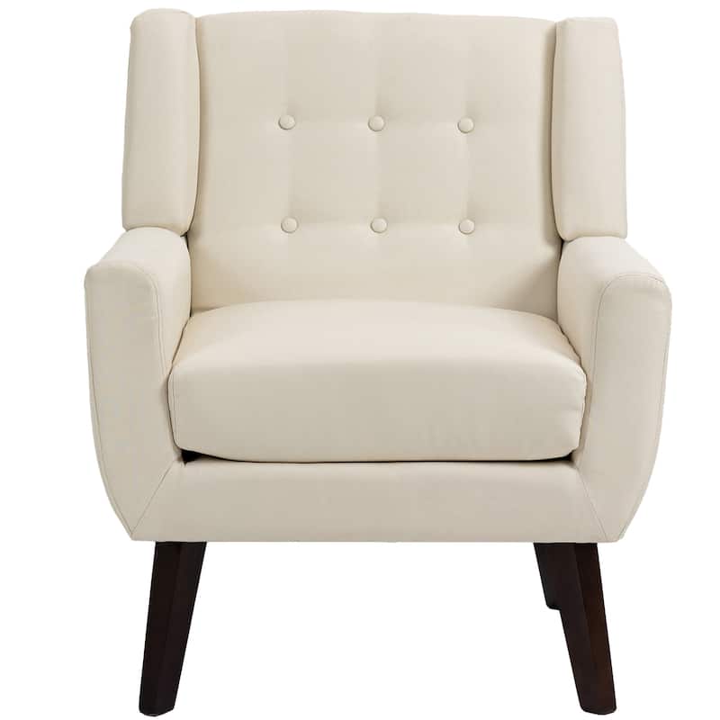 Cotton/ Linen Look Fabric Modern Accent Armchair