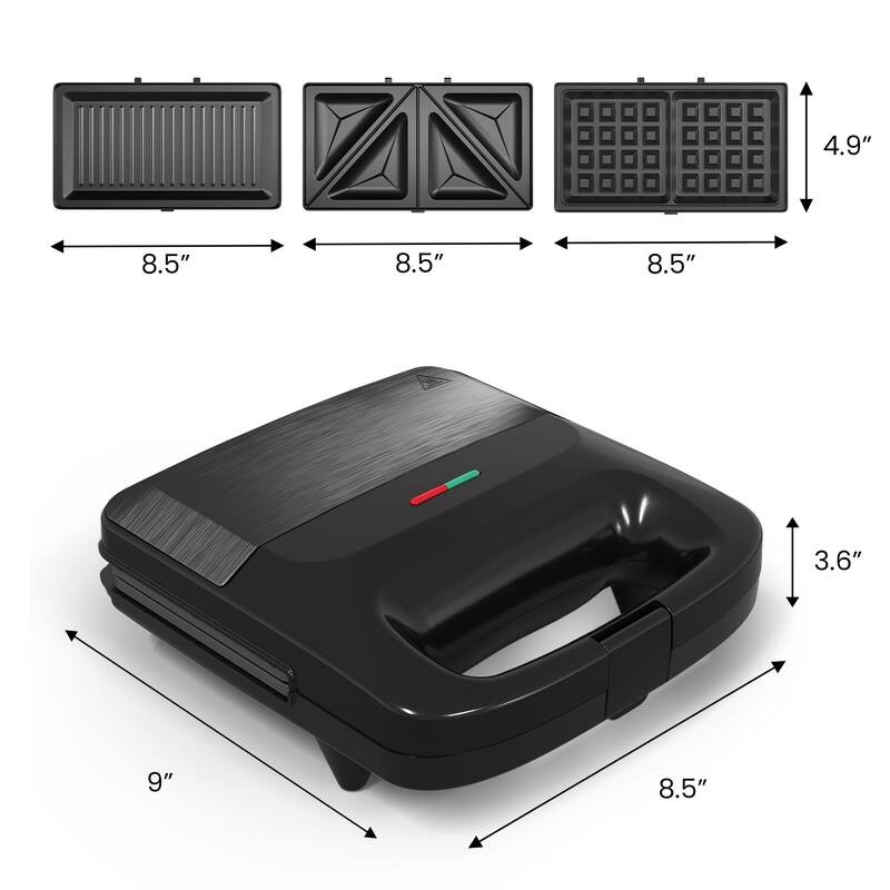 3 in 1 Electric Waffle, Grill & Sandwich Maker