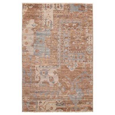 ECARPETGALLERY Hand-knotted Mystique Brown Wool Rug - 6' 6" x 9' 11"