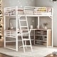 preview thumbnail 2 of 28, Contemporary Full Size Metal Loft Bed with 3 Layers of Shelves and L-shaped Desk, Versatility galore, Maximized space, White