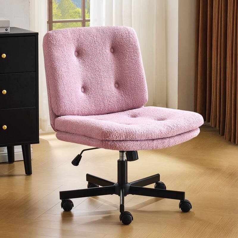 Tufted Teddy Fleece Swivel Chair With Reclining And Foot Studs