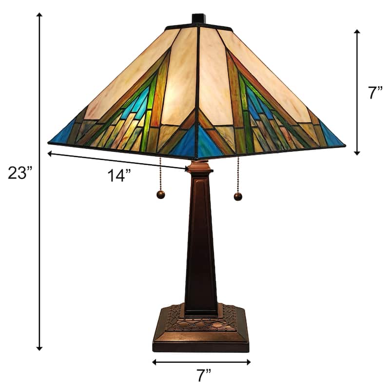 Gracewood Hollow Porochista 22-inch Tiffany-style Mission Table Lamp