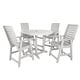 preview thumbnail 37 of 49, Weatherly 5-piece Outdoor Dining Set - 48" Round Table, Counter-height White