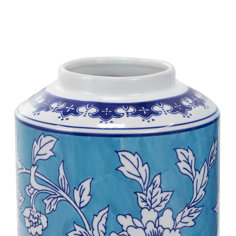 White, Black, Gold, Blue or Silver Ceramic Decorative Jars with Gold or Silver Accents (Set of 2)