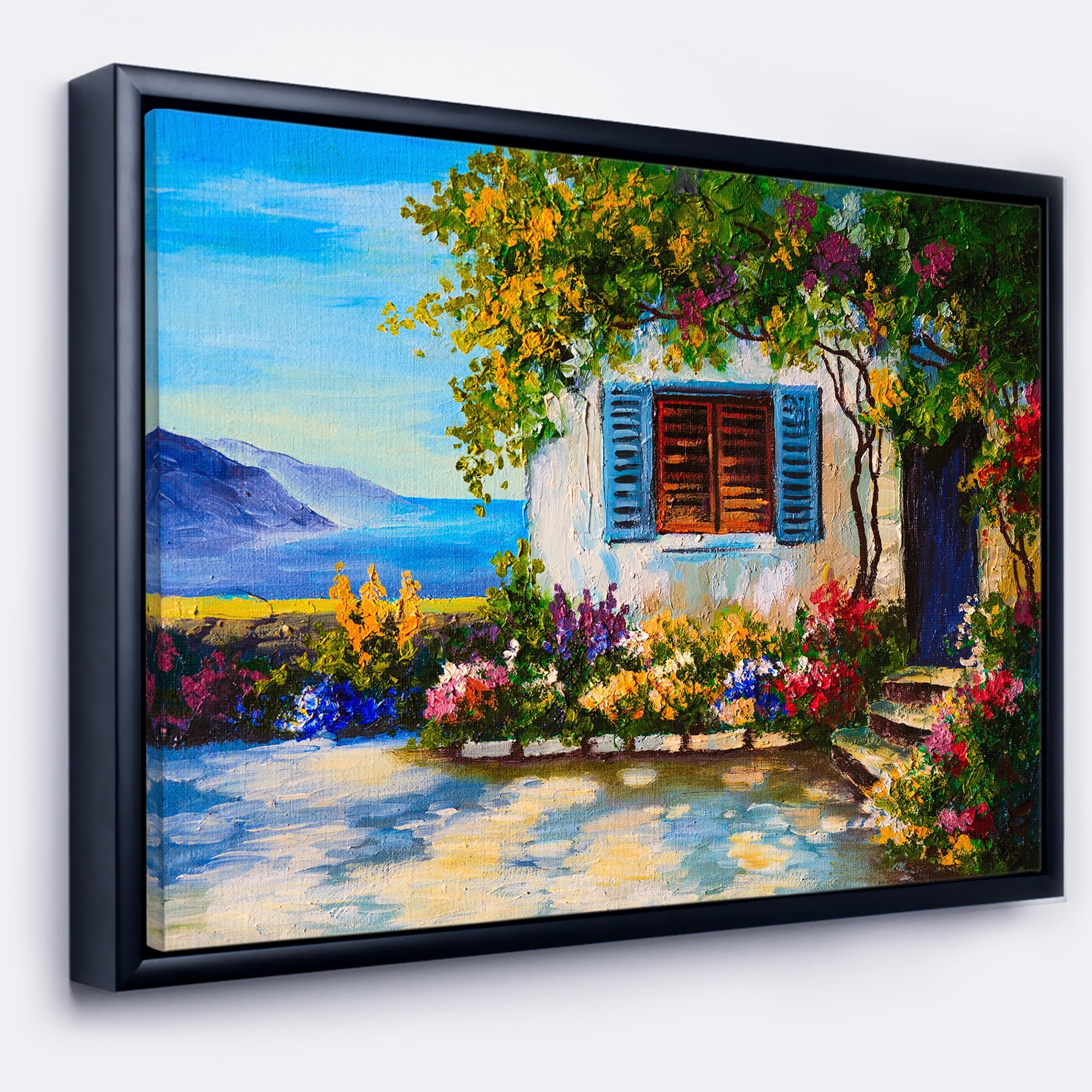 Shop Designart House Near Sea Oil Painting Landscape Painting