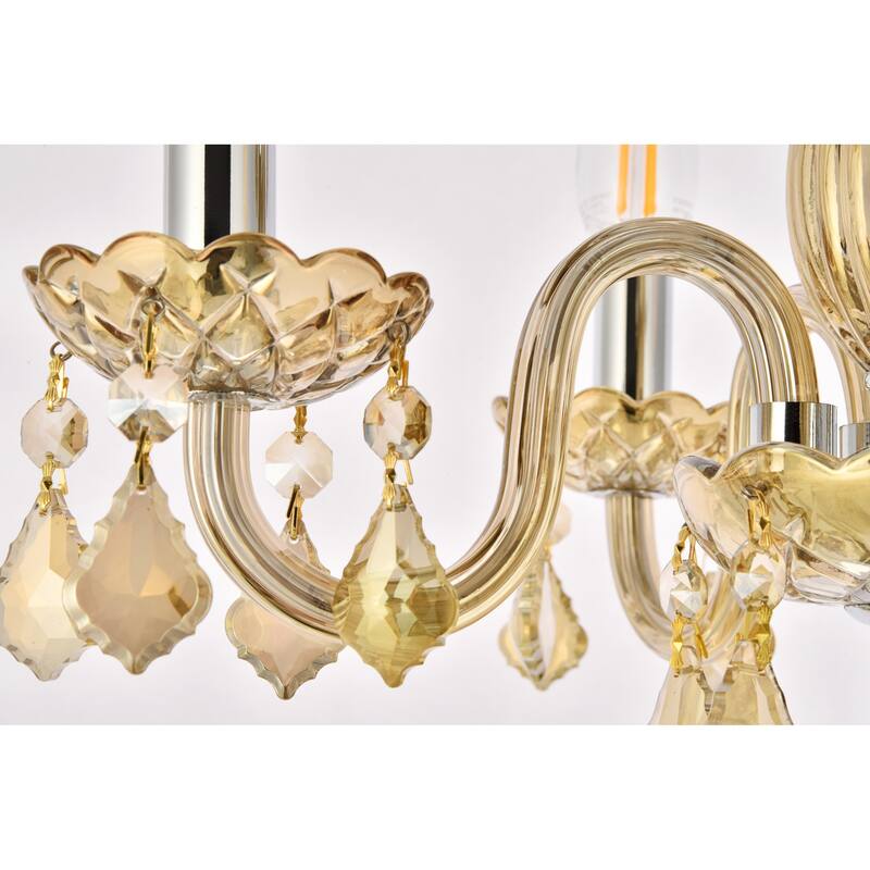 Elegant Lighting V7804D15-GT/RC Rococo 4 Light 15" Wide Crystal