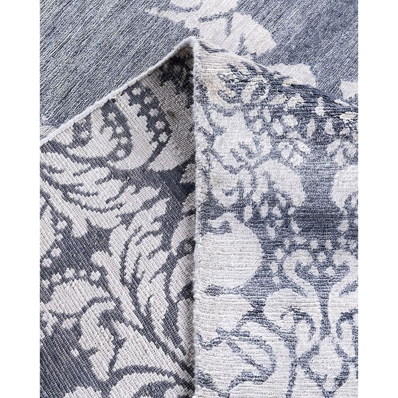 Modern One-of-a-Kind Hand-Knotted Area Rug, Blue - 9' 2" x 12' 1"