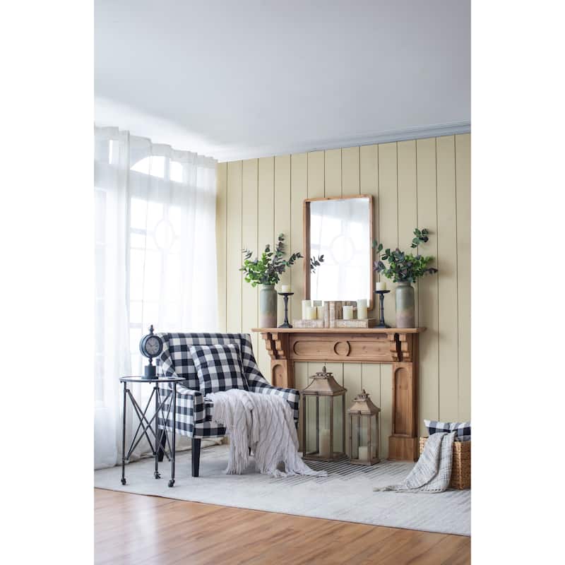 24"x36" Rectangle Wood Mirror, Farmhouse Wall Decor for Living Room Bedroom Entryway - Brown