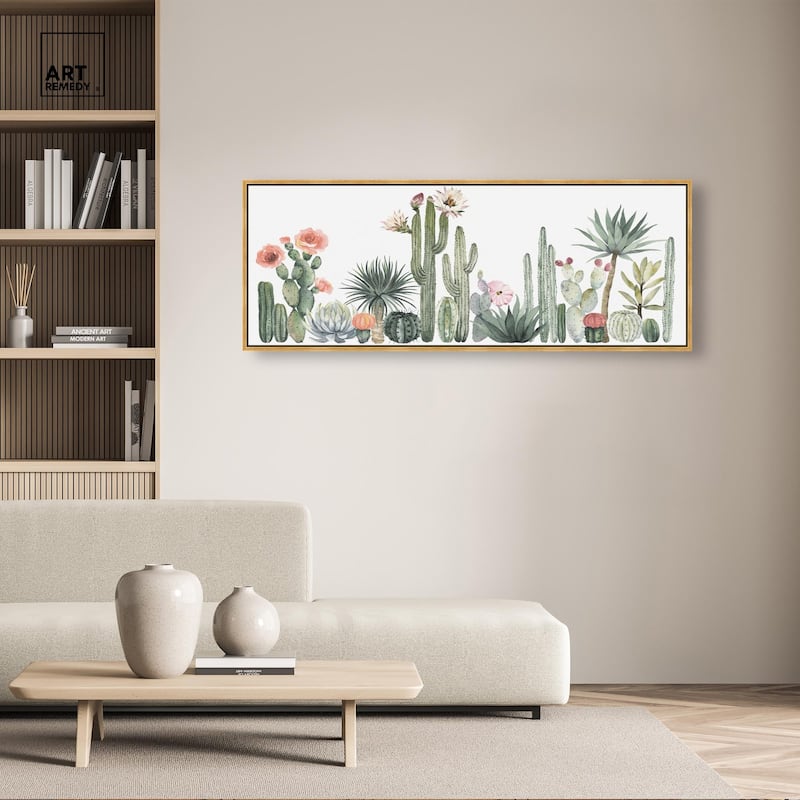 Cactus Desert Shade Panoramic Canvas by Art Remedy