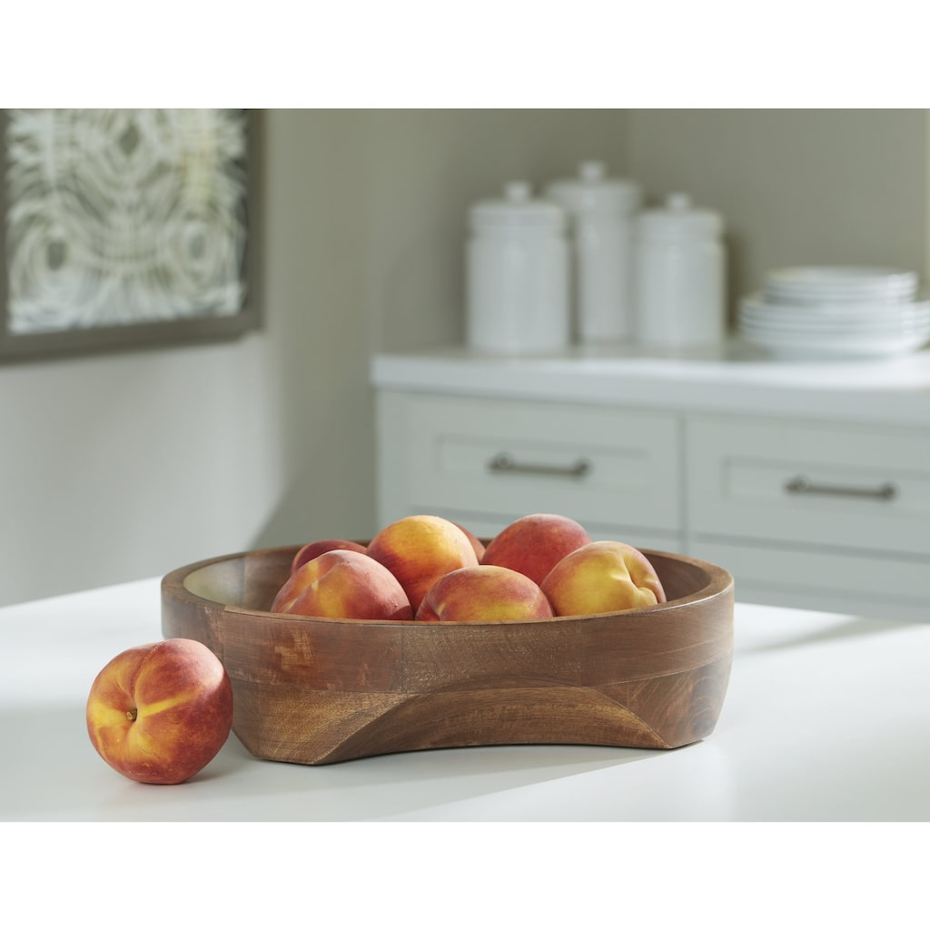 Signature Design by Ashley Myrtewood Natural Bowl - 14" W x 14" D x 3.5" H