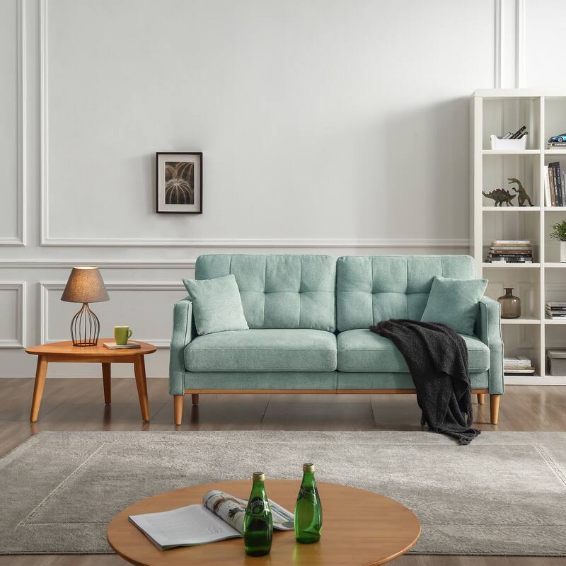 Loveseats Waterproof Fabric 2/3 Seater Sofa with USB Charge Port and 2 Pillows