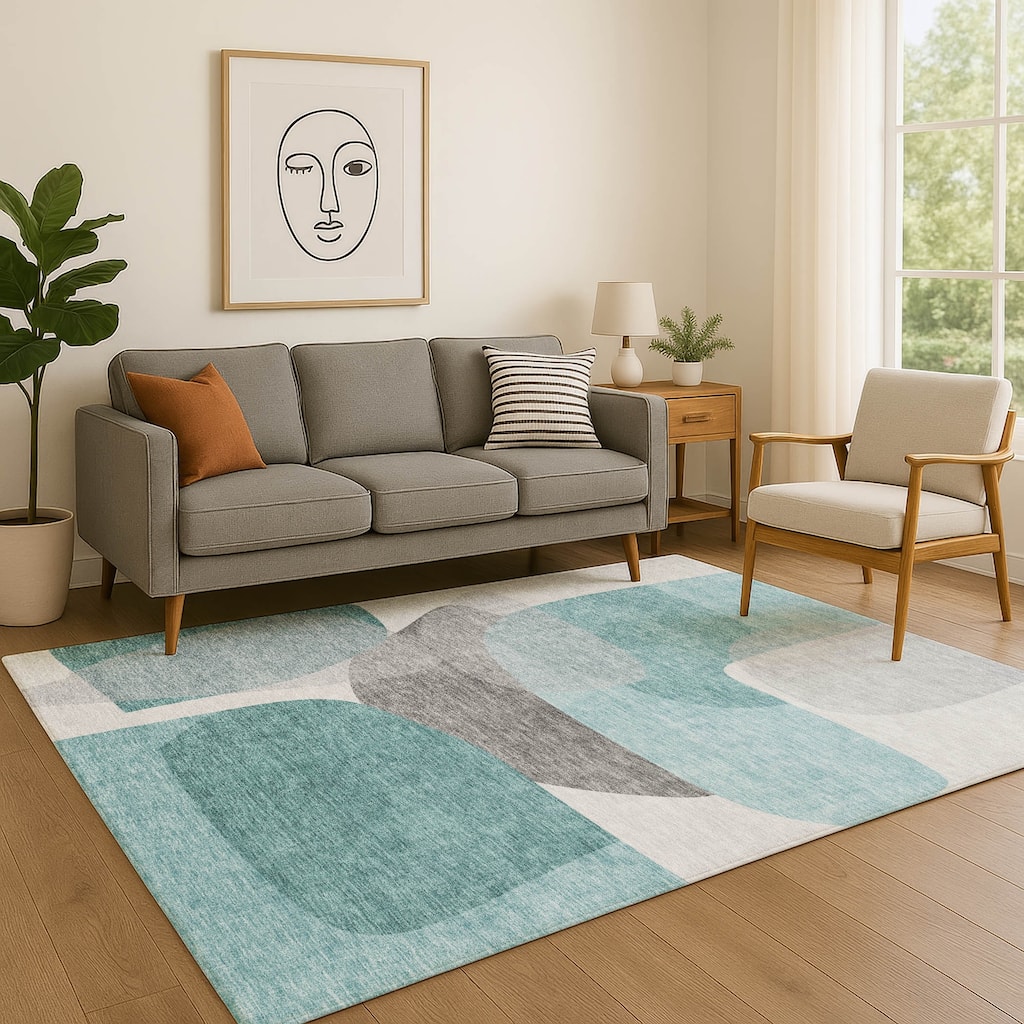Premium Washable Super Soft Contemproary Retro Mayfield Rug
