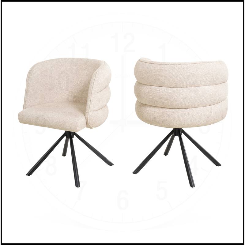 270 Degree Swivel Dining Chairs with Metal Base Set of 2