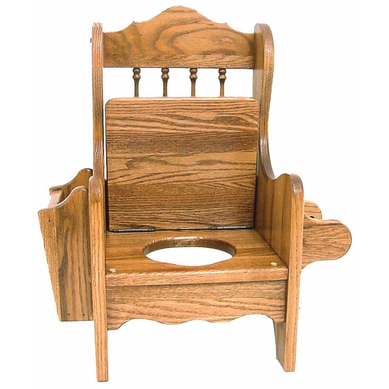 Children's Oak Potty Chair - With Lid - Seely Stain