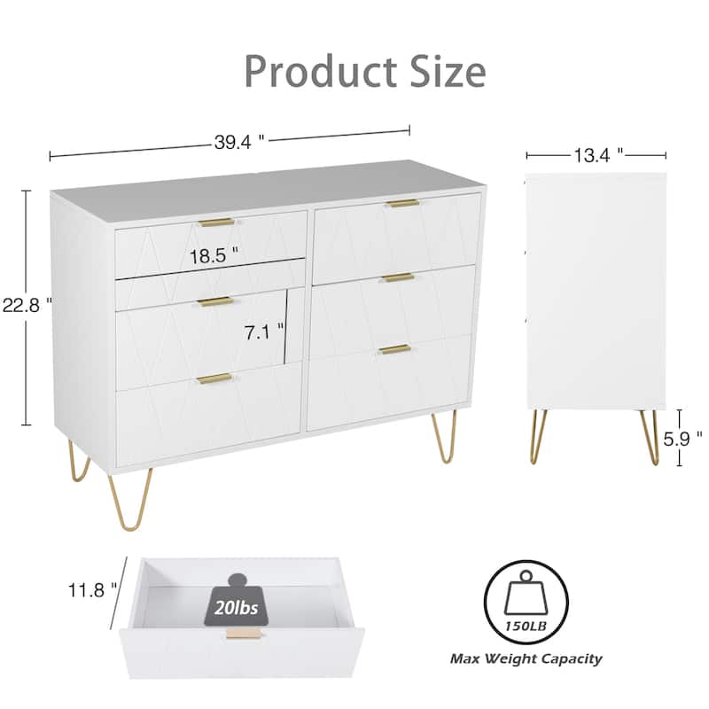 6 Drawer Dresser Drawer Chest Storage Cabinet Organizer