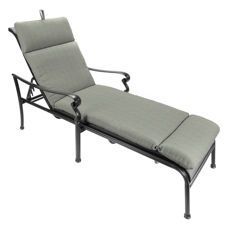 74" x 22" Outdoor Chaise Lounge Cushion with Ties and Loop - 74'' L x 22'' W x 5'' H
