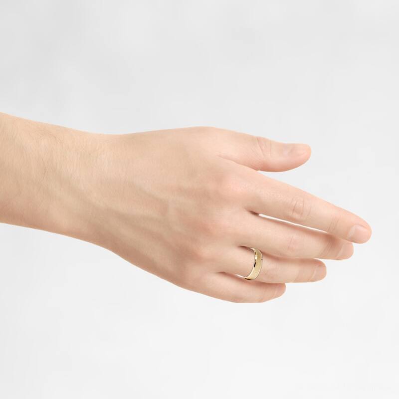 Mens Yellow Gold Wedding Ring Brushed Band New