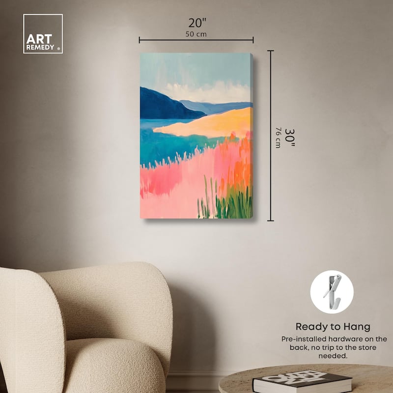 Meadow Meets the Sea Canvas by Art Remedy, Gallery Wrapped