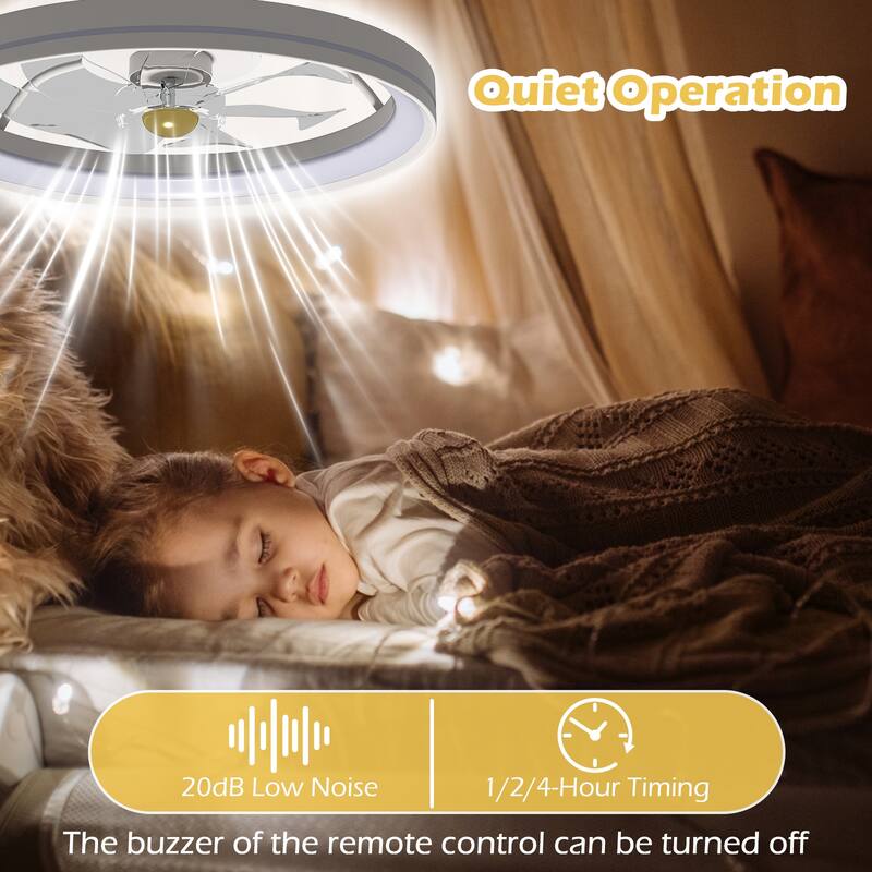 Gymax 3000-6500K Dimmable Modern Flush Mount LED Fan Light w/ 3 Color
