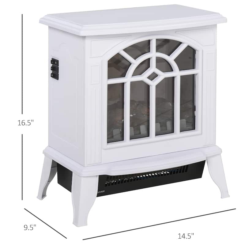 HOMCOM 16" 1500W Freestanding Indoor Electric Fireplace Heater - White