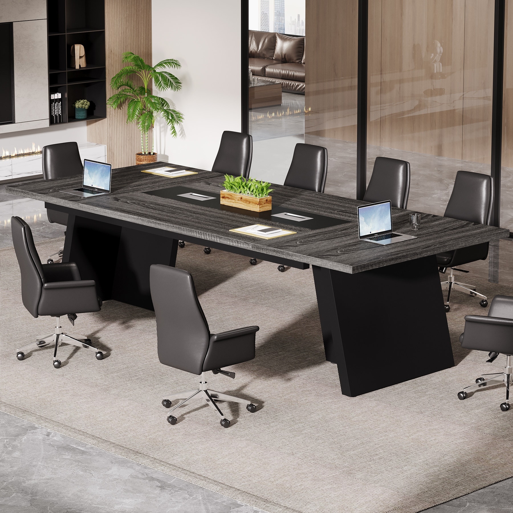 8ft Conference Table, Modern Office Meeting Room Table