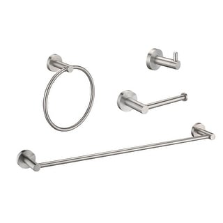 Brushed Nickel Bathroom Hardware Accessory Set of 4 - Bed Bath &amp; Beyond ...