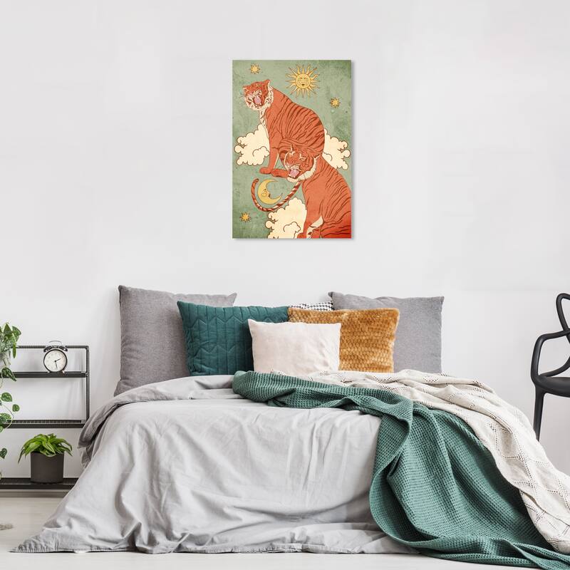 Wynwood Studio Canvas Animals Tigers for Justice Blue and Teal Modern & Contemporary Wall Art Canvas Print - 24 x 16