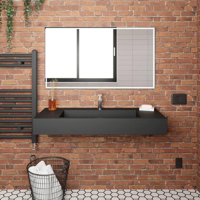 Pyramid Solid Surface Wall-Mounted Bathroom Sink