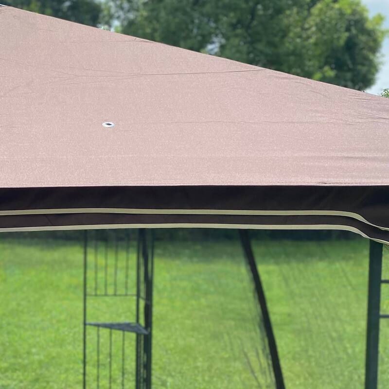10x10 Outdoor Patio Gazebo Canopy Tent With Ventilated Double Roof And Mosquito net(Detachable Mesh Screen On All Sides)