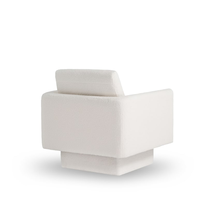 360° Modern Swivel Accent Chair,30" W Round Armchair,Thick Padded Single Lounge Sofa,Upholstered Comfy Barrel Chair,