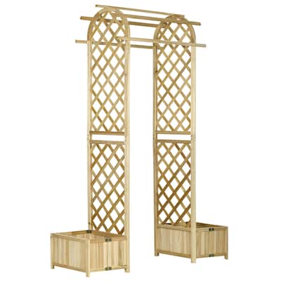 7.5' Wooden Wedding Arch, Garden Arch Arbor for Climbing Plants & Trellis Design, Great for Vines