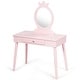 preview thumbnail 9 of 16, Gymax Kids Vanity Makeup Table & Chair Set Make Up Stool Play Set for