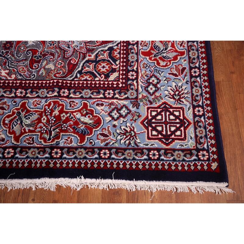 Animals Red Floral Kashan Turkish Area Rug Machine Made Carpet - 9'8" x 12'11"