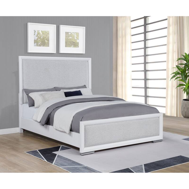 Gracemont 57-inch Panel Bed Grey and White