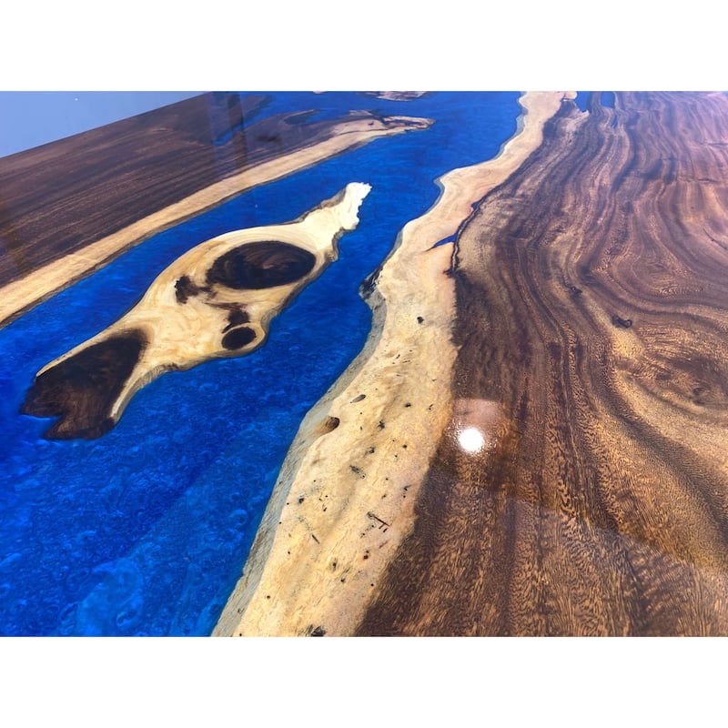 Blue Lagoon 118" Epoxy Dining Table - Style 3