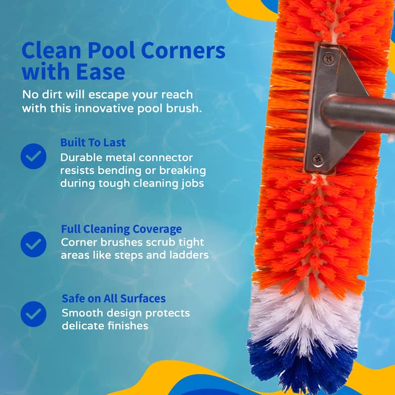 Blue Wave Brush Around 360 Wall and Floor Pool Brush - One-Size
