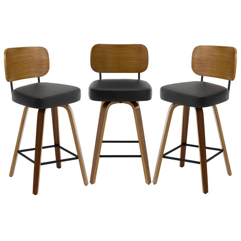 26" Swivel Upholstered Counter Height Bar Stool - 36.4" H x 17.1" W x 20" D