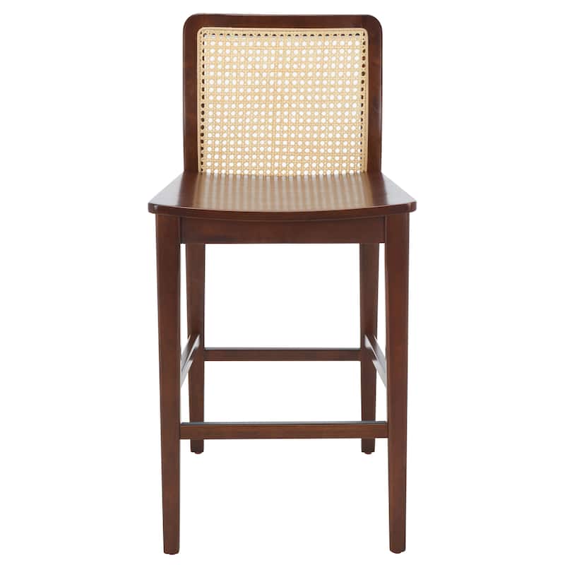 SAFAVIEH Home Benicio 25-inch Rattan Counter Stool [SET of 2] - 19Wx22Dx38H