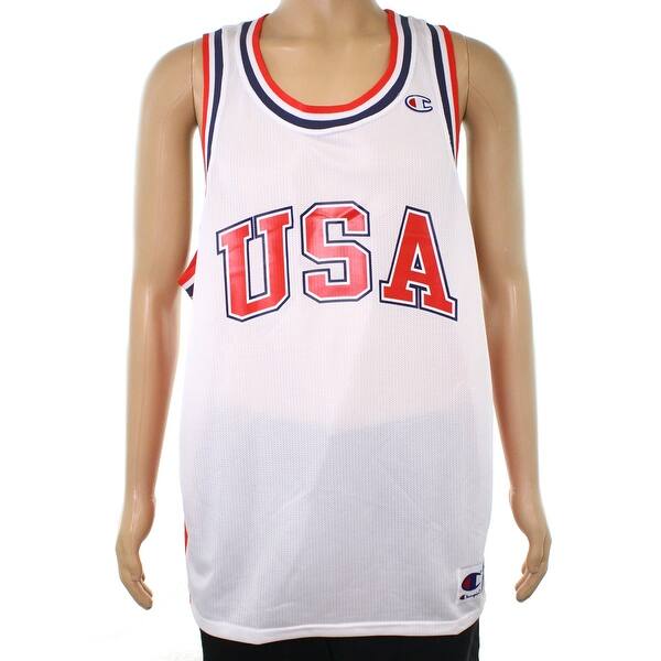 Shop Champion White Mens Size Xl Usa Mesh Basketball Jersey Tank