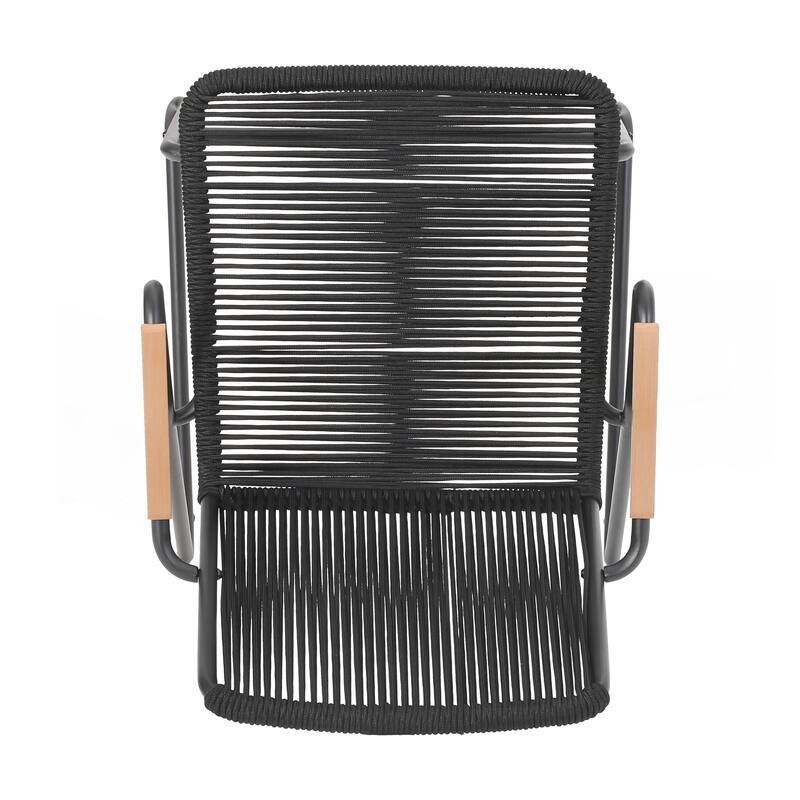 Modern Rope-Weave Outdoor Club Chairs
