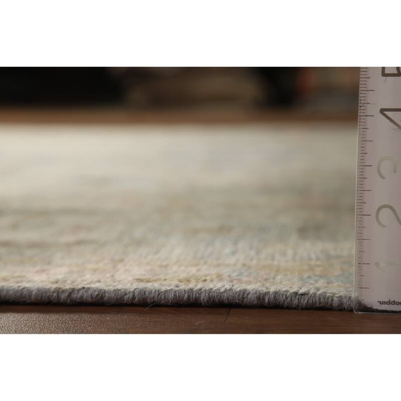 Hand Knotted Oriental 100% Wool Carpet Transitional Medallion Navy Blue & Blues Oushak Area Rug - 9' 9'' X 8' 3''