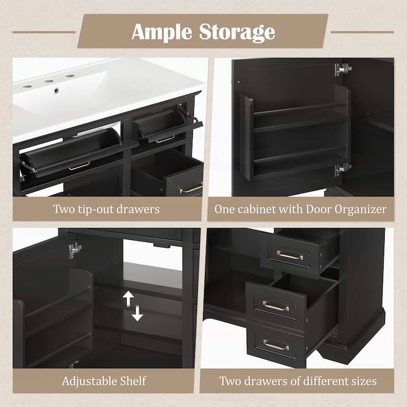 36" Bathroom Vanity with Sink