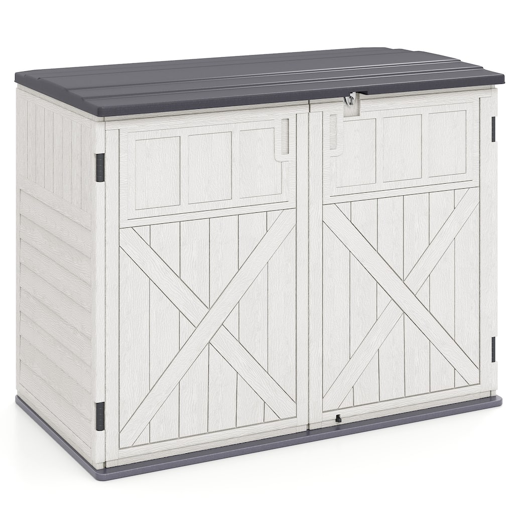 Gymax 20 Cu.Ft Large Outdoor Storage Cabinet w/ Adjustable Shelf &