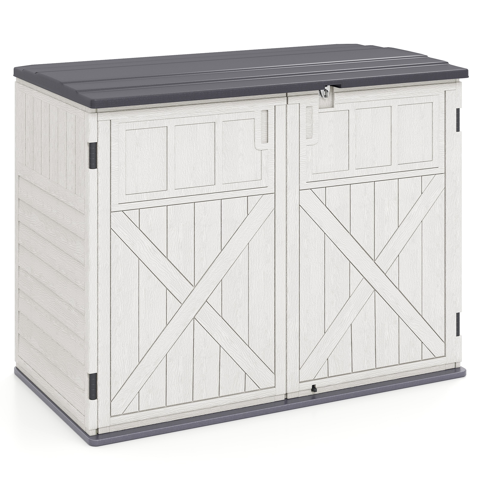 Gymax 20 Cu.Ft Large Outdoor Storage Cabinet w/ Adjustable Shelf &