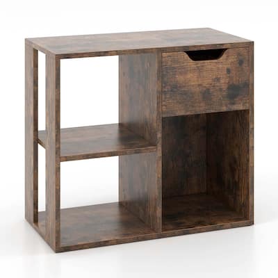 Costway 1/2 PCS 3-Cube Bookshelf 2-Tier Open Shelf Bookcase with